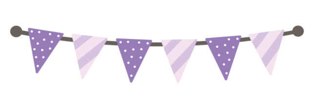 illustration de bannière de fête de guirlandes pastel png