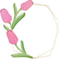 d'oro rosa tulipano fiore ghirlanda png