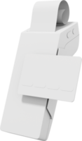 Payment Machine. NFC POS Terminal GPRS point with Paper Receipt and a credit card. Monochrome white color. Mockup screen. PNG on a transparent background. 3D rendering.