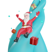 3d santa claus slide brings gifts png