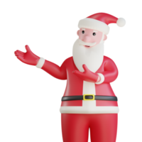 3d santa claus showing something png