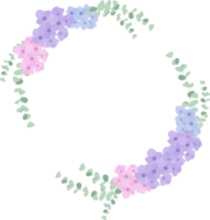 piatto stile ortensia fiore mazzo ghirlanda con d'oro lusso telaio png