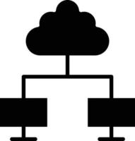 estilo de icono de computación en la nube vector