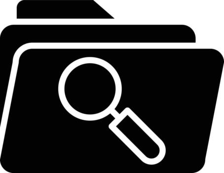 estilo de icono de búsqueda de carpeta vector