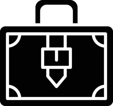 estilo de icono de maletín vector