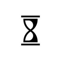 diseño de logotipo de icono de reloj de arena negro vector