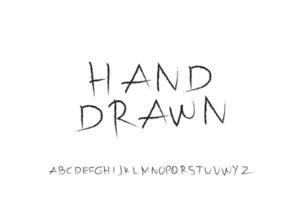 hand drawn brushed alphabet set vector