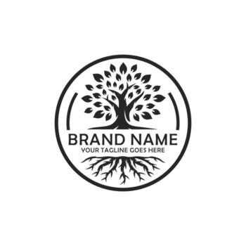Oak tree logo design vector