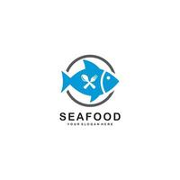 Sea food simple flat logo vector