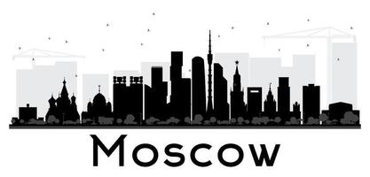 Moscow City skyline black and white silhouette. vector