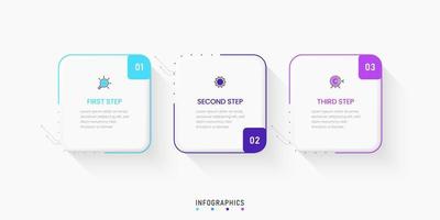 Vector Infographic label design template with icons and 3 options or steps. Can be used for process diagram, presentations, workflow layout, banner, flow chart, info graph.