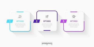 Vector Infographic label design template with icons and 3 options or steps. Can be used for process diagram, presentations, workflow layout, banner, flow chart, info graph.