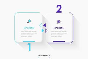 Vector Infographic label design template with icons and 2 options or steps. Can be used for process diagram, presentations, workflow layout, banner, flow chart, info graph.