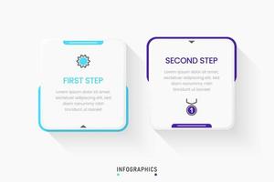 Vector Infographic label design template with icons and 2 options or steps. Can be used for process diagram, presentations, workflow layout, banner, flow chart, info graph.