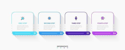 Vector Infographic label design template with icons and 4 options or steps. Can be used for process diagram, presentations, workflow layout, banner, flow chart, info graph.