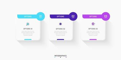 Vector Infographic label design template with icons and 3 options or steps. Can be used for process diagram, presentations, workflow layout, banner, flow chart, info graph.