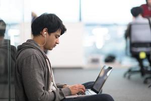 software developer working on the floor photo