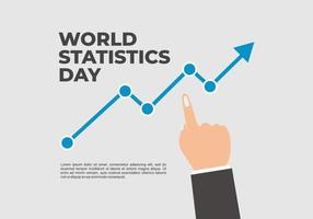 World statistic day background with hand graphic chart. vector