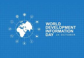 World development information day background with earth map. vector