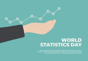 World statistic day background with hand hold chart graphic. vector