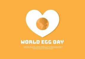 World egg day background banner poster with love egg on orange color. vector