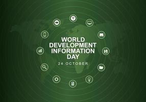 World development information day background with map and information vector