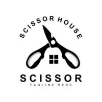 Scissors Logo Design, Barbershop Shaver Vector, Babershop Scissors Brand Illustration vector