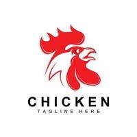 Grilled Chicken Barbecue Logo Design,Chicken Head Vector, Company Brand vector