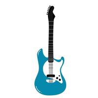 Electric and acoustic guitar set. Vector flat illustration. Isolated on white background