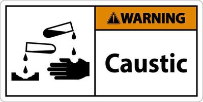 Warning Caustic Symbol Sign On White Background vector