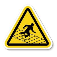 Warning Fragile Roof Sign On White Background vector
