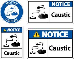 Notice Caustic Symbol Sign On White Background vector