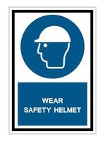 Symbol Wear Safety Helmet Isolate On White Background,Vector Illustration EPS.10 vector