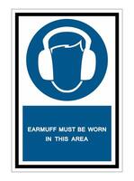 Earmuff Must Be Worn In This Area Symbol Sign Isolate on White Background,Vector Illustration vector