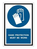 Hand Protection Must Be Worn Symbol Sign Isolate on White Background,Vector Illustration EPS.10 vector