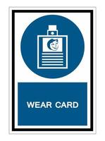 Wear Card Symbol Sign Isolate on White Background,Vector Illustration EPS.10 vector