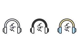 Protective headphones icons  symbol vector elements for infographic web