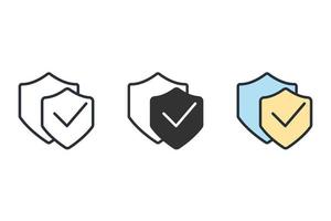 shield icons  symbol vector elements for infographic web
