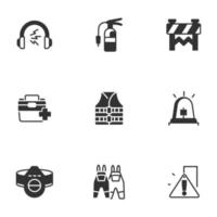 work safety icons set . work safety pack symbol vector elements for infographic web