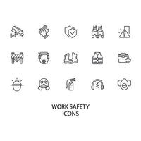 work safety icons set . work safety pack symbol vector elements for infographic web