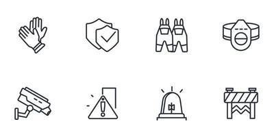 work safety icons set . work safety pack symbol vector elements for infographic web