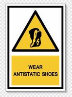 Wear anti static shoes Symbol Sign Isolate On White Background,Vector Illustration EPS.10 vector