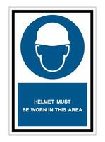 Helmet Must Be Worn In This Area Sign symbol Isolate On White Background,Vector Illustration EPS.10 vector