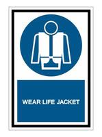 Symbol Wear Life Jacket Isolate On White Background,Vector Illustration EPS.10 vector