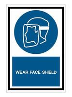 Symbol Face Shield Must Be Worn sign Isolate On White Background,Vector Illustration EPS.10 vector