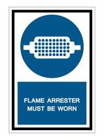 Flame arrester must be worn Symbol Sign Isolate On White Background,Vector Illustration EPS.10 vector