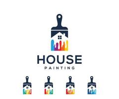 Painting logo design. Paint house logo template vector