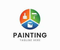 Modern painting logo Design Template vector