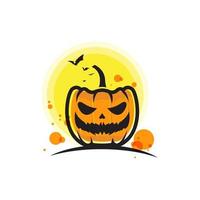 calabaza con sonrisa para tu diseño para la fiesta de halloween vector