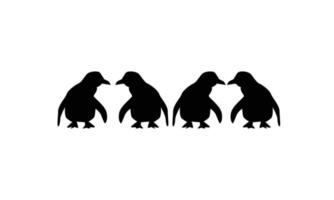 diseño de ilustración de vector de pingüino arte de línea en blanco y negro